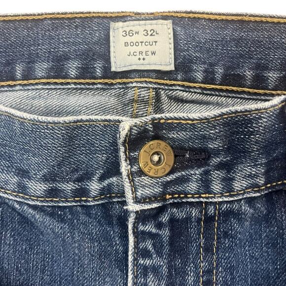 J. Crew Mens Bootcut Denim Jeans Size 36x32 Medium Wash Basic Simple Classic - Picture 2 of 5